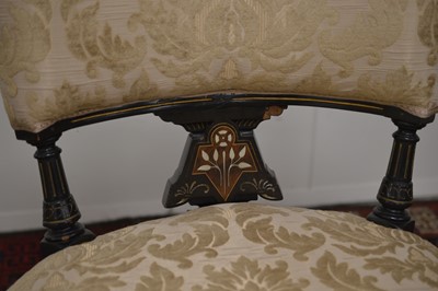 Lot 8 - A Victorian Aesthetic Movement nursing seat English circa 1870s