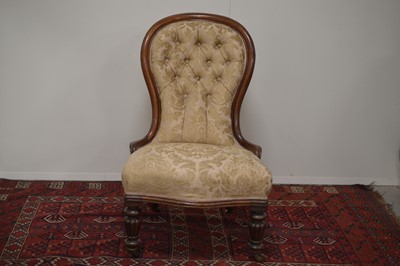 Lot 9 - A Victorian button-backed salon or nursing chair English circa 1880s