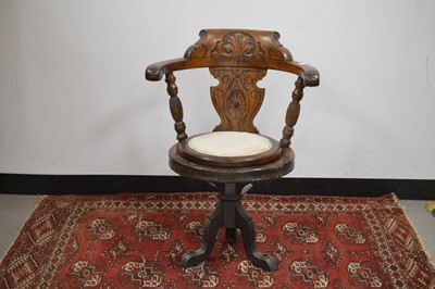 Lot 19 - A Victorian swivel Captain's Chair or revolving Ship's Seat