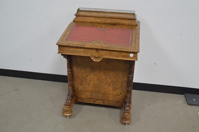 Lot 39 - A good mid-Victorian burr walnut Davenport desk