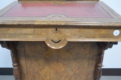 Lot 39 - A good mid-Victorian burr walnut Davenport desk