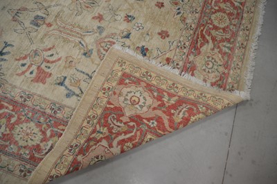 Lot 44 - An antique Turkish Ushak carpet with ivory coloured wool ground