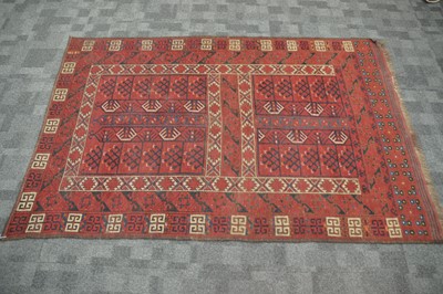 Lot 45 - A vintage Oriental Turkaman rug