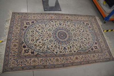 Lot 47 - A cream ground Persian style Nain rug