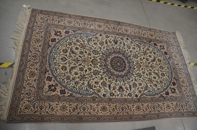 Lot 47 - A cream ground Persian style Nain rug