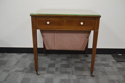 Lot 62 - A George III  19th Century cross-banded mahogany work table in the manner of Gillows