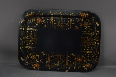 Lot 73 - A Regency black lacquered papier mache tray