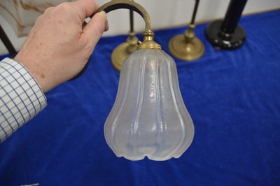 Lot 76 - Four Victorian and later brass table lamps