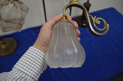 Lot 76 - Four Victorian and later brass table lamps