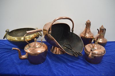 Lot 79 - A small collection of Victorian and later brass and copper items