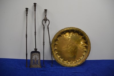 Lot 86 - A vintage Middle Eastern brass charger