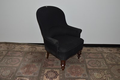 Lot 90 - A good armchair upholstered in black regency silk