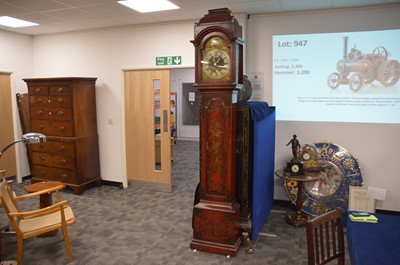 Lot 111 - An early 20th century Chinoiserie long case clock