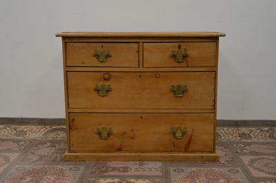 Lot 113 - A Victorian stripped pine small chest of drawers