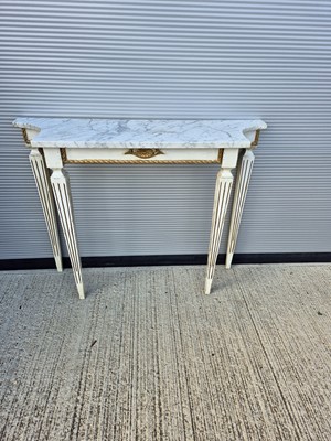 Lot 131 - A mid 20th century continental marble topped consul table