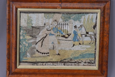 Lot 163 - A 19th Century Regency silk work picture "La Figlia Colpevole" ("The Guilty Daughter")