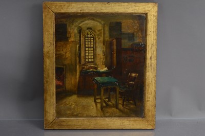 Lot 180 - British School 19th Century "Interior at Winchester College 1876"