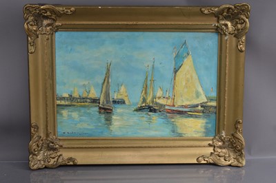 Lot 182 - 20th Century in the Style of Eugene Boudin "Yachts in a Harbour"