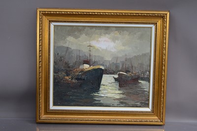 Lot 184 - Joan Escoda Coromina (Spanish 1920-2012) (Attributed) "Puerto Con Barcos" (harbour with ships)