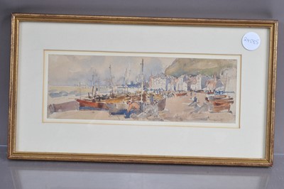 Lot 214 - William Thomas Martin Hawksworth R.I. R.B.A. (British 1853-1935) "Beached Boats"