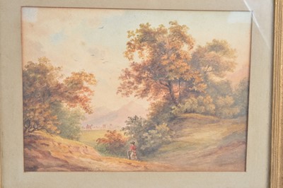 Lot 234 - English School 19th Century "Figure in a Landscape" watercolour