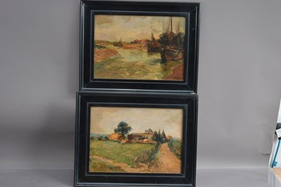 Lot 238 - Aurelia Della Corte Szvatek (British Early 20th Century) a pair of landscape paintings