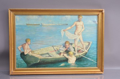 Lot 243 - 20th Century English School after Henry Scott Tuke "Summer In Cornwall"