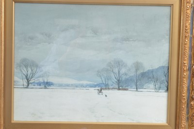 Lot 255 - Tom Scott RSA RSW (Scottish 1854-1927) "Winter Landscape Near Selkirk"