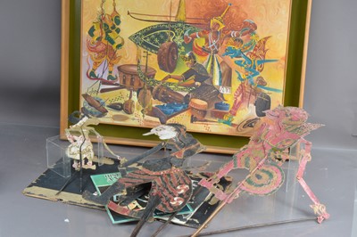 Lot 273 - Nik Zainal Abidin (Nik Mohamed Salleh) (Malaysian 1933-1993) "Wayang kulit and gamelan" (Shadow Puppets and band)