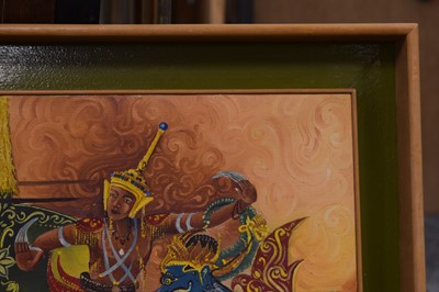 Lot 273 - Nik Zainal Abidin (Nik Mohamed Salleh) (Malaysian 1933-1993) "Wayang kulit and gamelan" (Shadow Puppets and band)