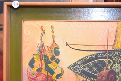 Lot 273 - Nik Zainal Abidin (Nik Mohamed Salleh) (Malaysian 1933-1993) "Wayang kulit and gamelan" (Shadow Puppets and band)