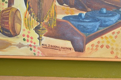 Lot 273 - Nik Zainal Abidin (Nik Mohamed Salleh) (Malaysian 1933-1993) "Wayang kulit and gamelan" (Shadow Puppets and band)