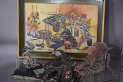 Lot 273 - Nik Zainal Abidin (Nik Mohamed Salleh) (Malaysian 1933-1993) "Wayang kulit and gamelan" (Shadow Puppets and band)