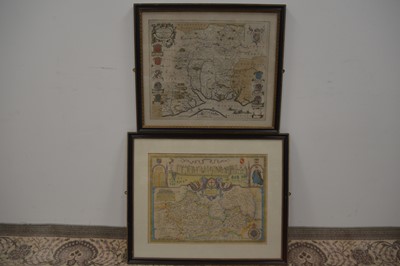 Lot 291 - Two framed antique English county maps