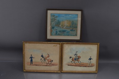 Lot 292 - Three 19th Century English Folk-Art watercolours