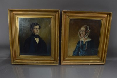 Lot 295 - A pair of 19th Century English School portraits of a husband and wife