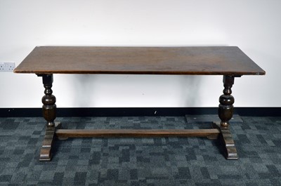 Lot 553 - A reproduction 1920s oak refectory table