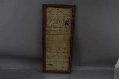 Lot 301 - An 18th Century alphabet sampler dated 1769