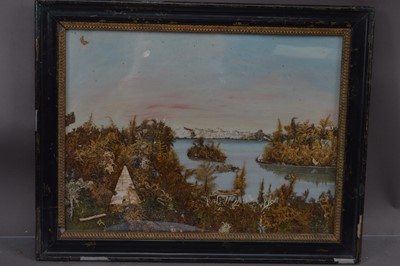 Lot 305 - An interesting 19th Century Canadian folk-art lakeland diorama scene