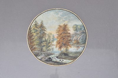 Lot 314 - A tondo (round) European School watercolour dated 1804