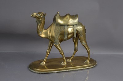 Lot 338 - A large Indian brass camel sculpture