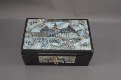 Lot 356 - A Chinese mother of pearl and hardwood box