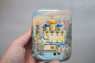 Lot 388 - A group of Russian lacquer boxes