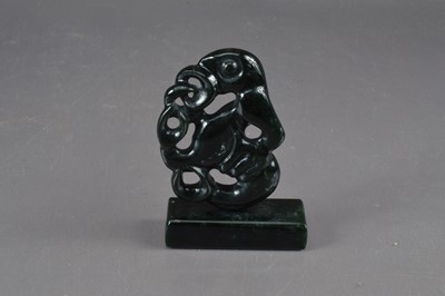 Lot 390 - A New Zealand Maori mythological greenstone ('paunamu') carving