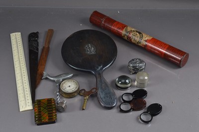 Lot 397 - A group of desk accessories and treen etc