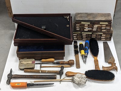 Lot 565 - A large collection of Jewellery tools and miniature drawers for findings