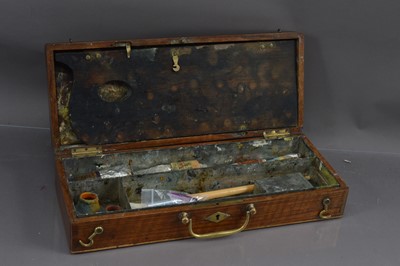 Lot 445 - A 19th Century artist's brass mounted mahogany travelling oil paint box