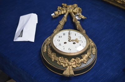 Lot 446 - A French Empire style gilt bronze cartel clock