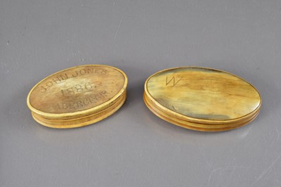 Lot 482 - Two 19th Century horn snuff boxes