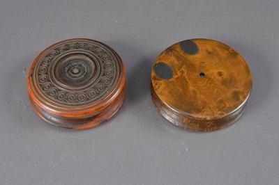 Lot 485 - Two 19th Century Olive wood treen snuff boxes